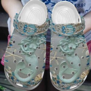 Mermaid Personalized Clog Custom Crocs Comfortablefashion Style Comfortable For Women Men Kid Print 3D Light Blue