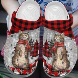 Merry Xmas Cat Colors Personalize Clog Custom Crocs Clog On Sandal Fashion Style Comfortable For Women Men Kid