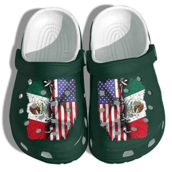 Mexico America Flag Shoes Crocs Clog Shoes Gifts  Mexican Us For Mens And Womens