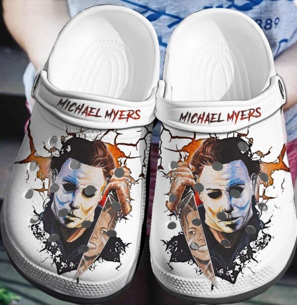 Michael Myers Face Crocs Crocband Clog Comfortable For Mens Womens Classic Clog Water Shoes Clog