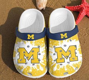 Michigan Wolverines Crocband Clog Clog Comfortable For Mens And Womens Classic Clog Water Shoes Michigan Wolverines Crocs