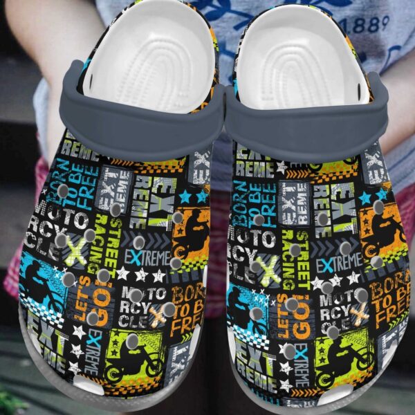 Motor Personalize Clog Custom Crocs Fashionstyle Comfortable For Women Men Kid Print 3D Born To Be Free