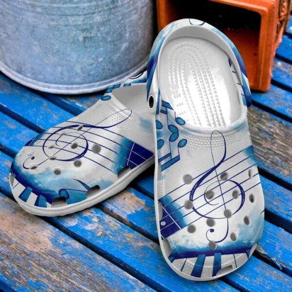 Music Blue Symphony Sku 1594 Crocs Crocband Clog Comfortable For Mens Womens Classic Clog Water Shoes