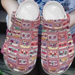 Music Personalized Clog Custom Crocs Comfortablefashion Style Comfortable For Women Men Kid Print 3D Cassette Tape