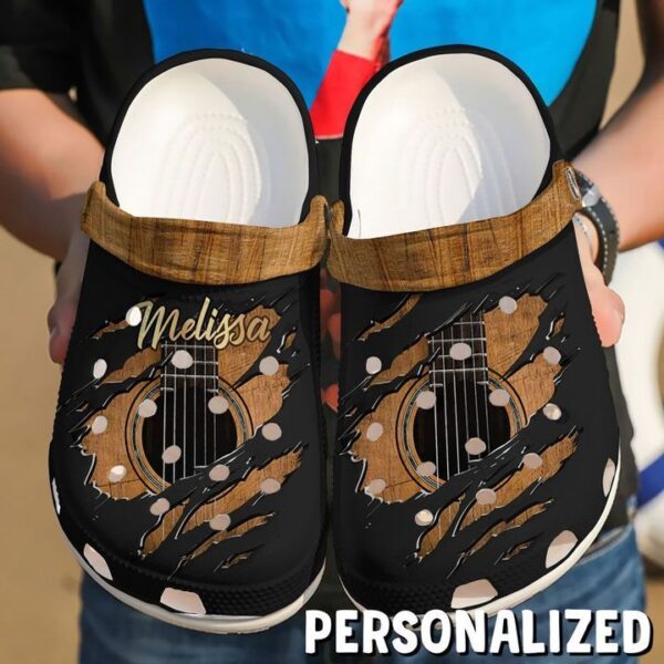Music Personalized Guitar Crack Sku 1589 Crocs Crocband Clog Comfortable For Mens Womens Classic Clog Water Shoes