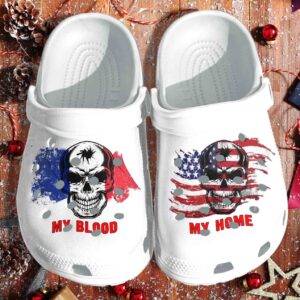 My Blood France My Home Usa Clog Crocs Clog Shoes Gift For Man Woman