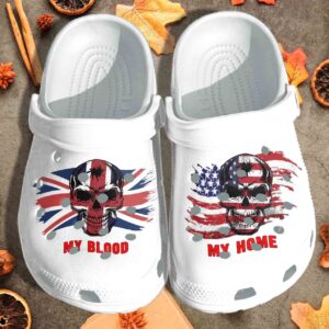 My Blood Uk My Home Usa Flag Clog Crocs Clog Shoes Gift For Man Woman