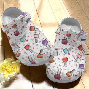 Nail Tech Crocs Clog Classic Clog Whitesole Nail Polish Pattern Shoes