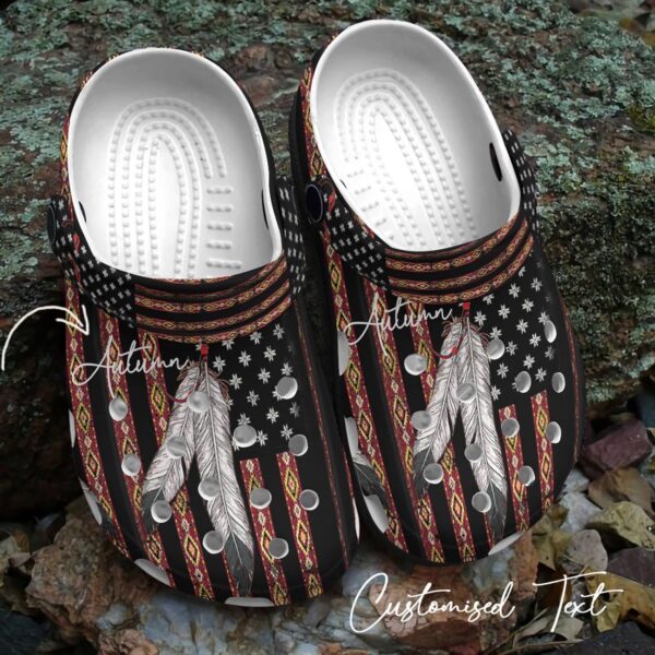 Native American Personalized Clog Custom Crocs Comfortablefashion Style Comfortable For Women Men Kid Print 3D Flag