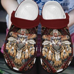 Native American Personalized Clog Custom Crocs Comfortablefashion Style Comfortable For Women Men Kid Print 3D Native Dreamcatcher