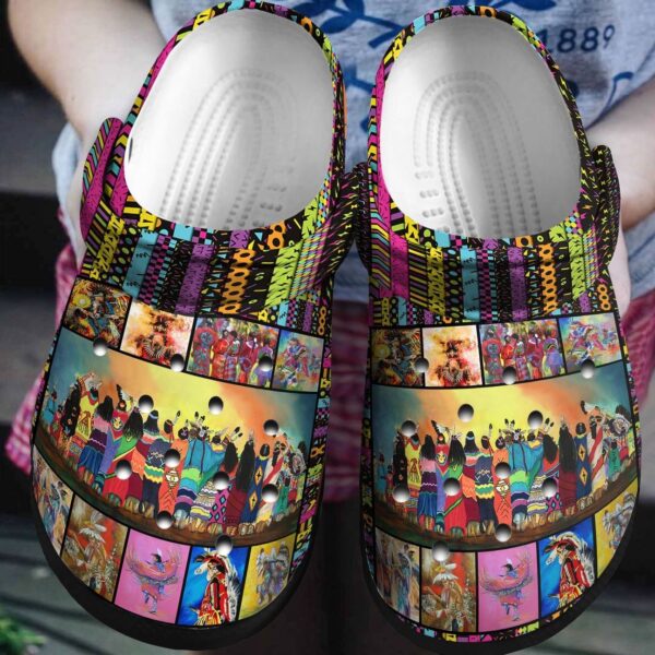 Native American Personalized Clog Custom Crocs Comfortablefashion Style Comfortable For Women Men Kid Print 3D Pow Wow