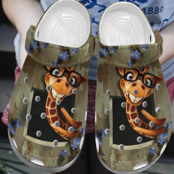 Naughty Giraffe Personalized Clog Custom Crocs Comfortablefashion Style Comfortable For Women Men Kid Print 3D