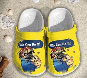 New We Can Do It Pug Crocs Clog Shoes Crocband Clog Comfortable For Mens And Womens