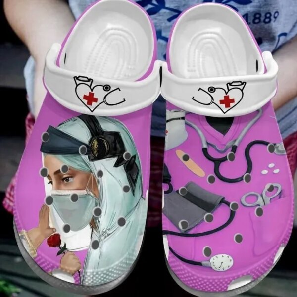 Nurse Personalize Clog Custom Crocs Fashionstyle Comfortable For Women Men Kid Print 3D Angel Nurse