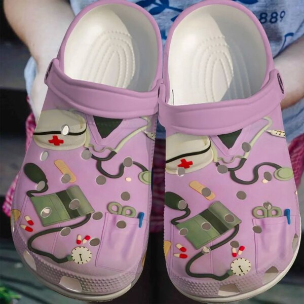 Nurse Personalize Clog Custom Crocs Fashionstyle Comfortable For Women Men Kid Print 3D Living The Scrub Life