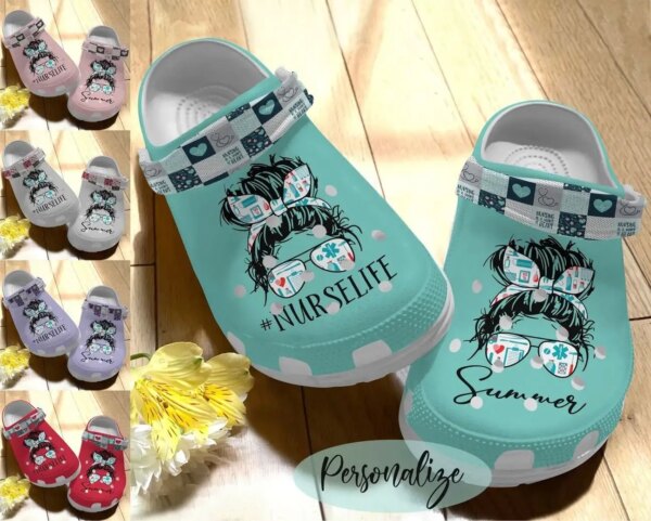 Nurse Personalize Clog Custom Crocs Fashionstyle Comfortable For Women Men Kid Print 3D Nurse Life Personalized