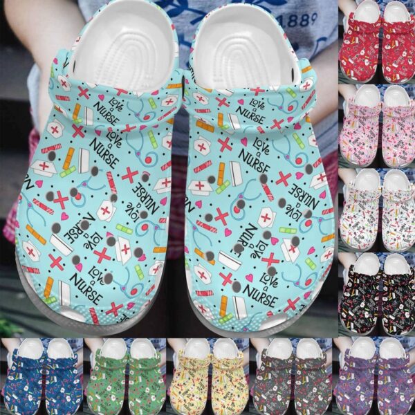 Nurse Personalize Clog Custom Crocs Fashionstyle Comfortable For Women Men Kid Print 3D Whitesole Love A Nurse