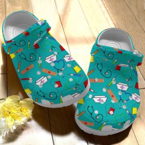 Nurse Personalize Clog Custom Crocs Fashionstyle Comfortable For Women Men Kid Print 3D Whitesole Nurse Theme Pattern