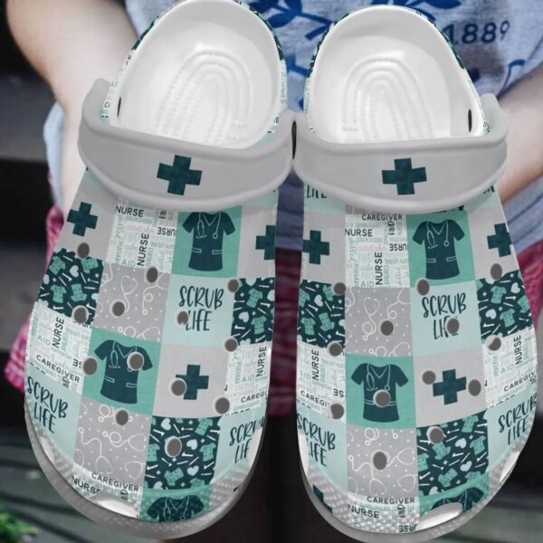 Nurse Personalize Clog Custom Crocs Fashionstyle Comfortable For Women Men Kid Print 3D Whitesole Scrub Life