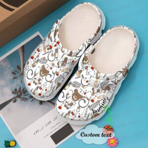 Nurse Personalized Bear Sku 1635 Crocs Crocband Clog Comfortable For Mens Womens Classic Clog Water Shoes