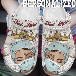 Nurse Personalized Clog Custom Crocs Comfortablefashion Style Comfortable For Women Men Kid Print 3D Crowned Queen