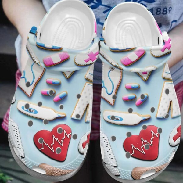 Nurse Personalized Clog Custom Crocs Comfortablefashion Style Comfortable For Women Men Kid Print 3D Nurse Icons