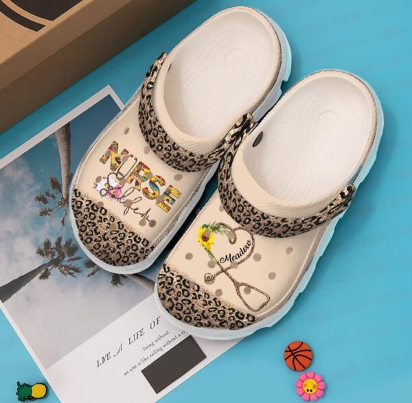 Nurse Personalized Life Leopard Sku 1697 Crocs Crocband Clog Comfortable For Mens Womens Classic Clog Water Shoes