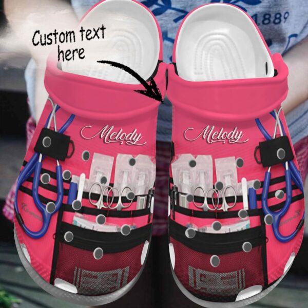 Nursing Kit Personalized Personalize Clog Custom Crocs Fashionstyle Comfortable For Women Men Kid Print 3D Whitesole