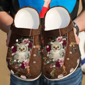 Owl And Flower Sku 1738 Crocs Crocband Clog Comfortable For Mens Womens Classic Clog Water Shoes