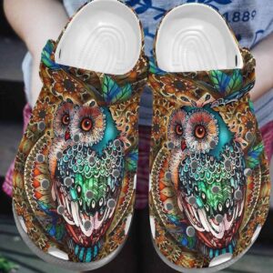 Owl Art Personalized Clog Custom Crocs Comfortablefashion Style Comfortable For Women Men Kid Print 3D