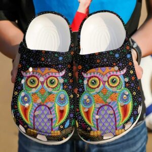 Owl Colorful Sku 1730 Crocs Crocband Clog Comfortable For Mens Womens Classic Clog Water Shoes