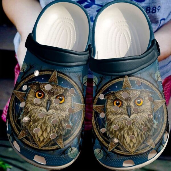 Owl Night Sku 1737 Crocs Clog Clog Shoes