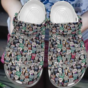 Owl Personalize Clog Custom Crocs Fashionstyle Comfortable For Women Men Kid Print 3D Owl Stacked