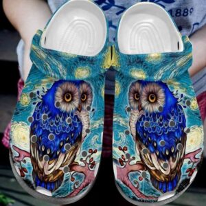 Owl Personalize Clog Custom Crocs Fashionstyle Comfortable For Women Men Kid Print 3D Starry Night