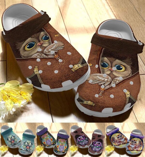 Owl Personalize Clog Custom Crocs Fashionstyle Comfortable For Women Men Kid Print 3D Whitesole Owl Collection