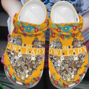 Owl Personalized Clog Custom Crocs Comfortablefashion Style Comfortable For Women Men Kid Print 3D A Crazy Owl Lady