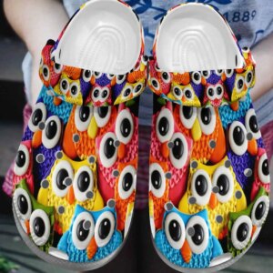 Owl Personalized Clog Custom Crocs Comfortablefashion Style Comfortable For Women Men Kid Print 3D Colorful Owls