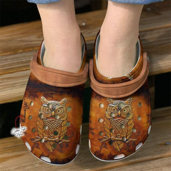 Owl Personalized Leather  Crocs Clog Crocband Clog Comfortable  Classic Clog Water Shoes For Mens And Womens