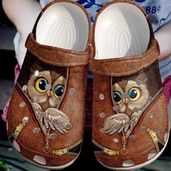 Owl Zipper Sku 1763 Crocs Crocband Clog Comfortable For Mens Womens Classic Clog Water Shoes