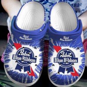 Pabst Blue Ribbon Crocs Crocband Clog Comfortable For Mens Womens Classic Clog Water Shoes Clog 191001Pbr