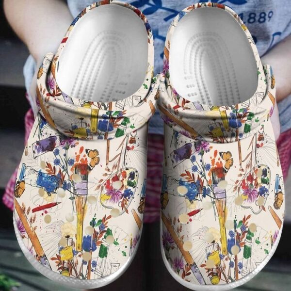 Painting Wildflower Art Sku 1773 Crocs Clog Clog Shoes