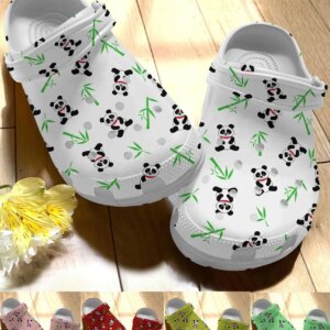 Panda Personalize Clog Custom Crocs Fashionstyle Comfortable For Women Men Kid Print 3D Whitesole Colorful Panda