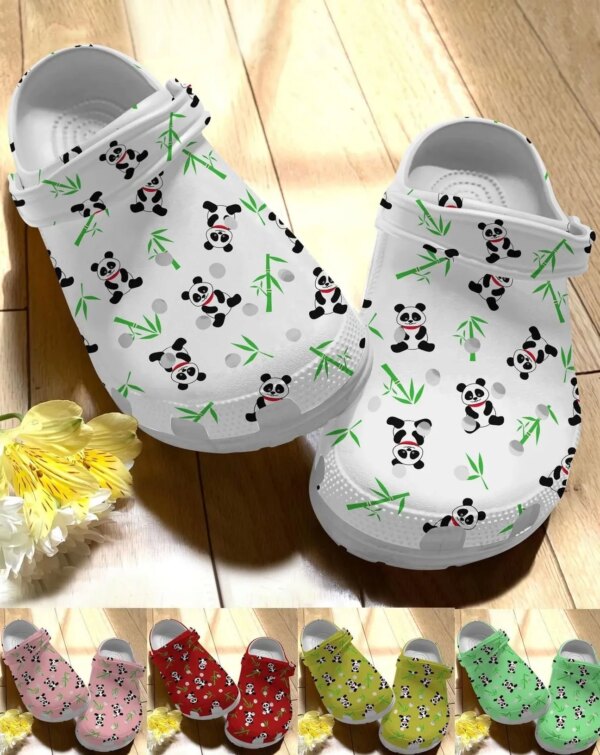 Panda Personalize Clog Custom Crocs Fashionstyle Comfortable For Women Men Kid Print 3D Whitesole Colorful Panda