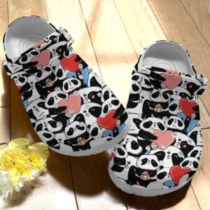 Panda Personalize Clog Custom Crocs Fashionstyle Comfortable For Women Men Kid Print 3D Whitesole Panda Love