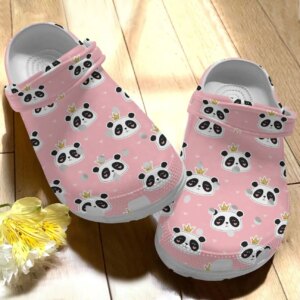 Panda Personalize Clog Custom Crocs Fashionstyle Comfortable For Women Men Kid Print 3D Whitesole Panda Pink