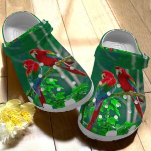 Parrot Crocs Clog Classic Clog Whitesole Lovely Couple Shoes