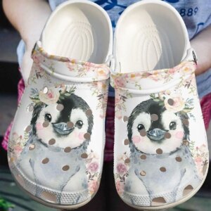 Penguin Personalize Clog Custom Crocs Fashionstyle Comfortable For Women Men Kid Print 3D Whitesole Happy Steps