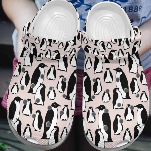 Penguin Personalized Clog Custom Crocs Comfortablefashion Style Comfortable For Women Men Kid Print 3D Pink Penguin Pattern