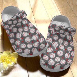 Personalized Baseball Love Heart Crocs Clogy Shoes For Mens And Womens