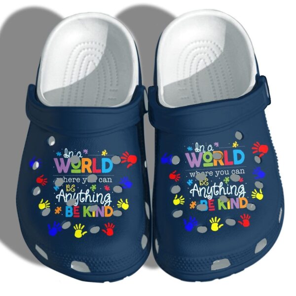 Personalized Be Kind Autism Awareness Crocs Clogy Shoes For Mens And Womens